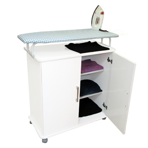 Outra op��o de gabinete para passar roupas com duas prateleiras internas para melhor atender suas necessidades.