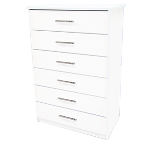 C�moda desenvolvida com 6 gavetas refor�adas e com corredi�as met�licas, para melhor armazenar suas roupas.